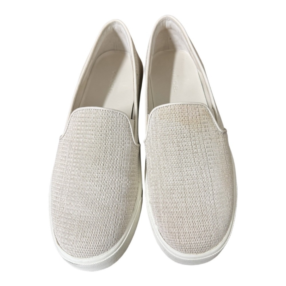 Vince Preston Perforated Cream Beige Mesh Slip On Sneakers Size 7.5 Casual - Picture 2 of 9